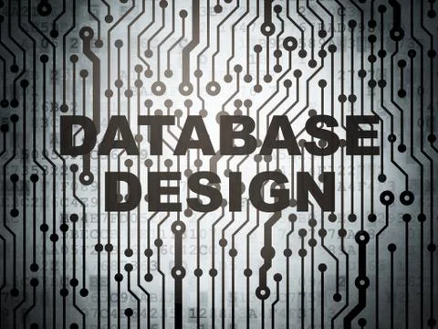 Programming concept: circuit board with Database Design イラスト素材