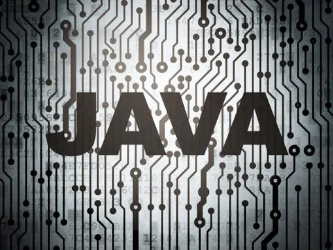 Programming concept: circuit board with Java Stock Illustration