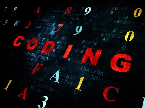 Programming concept: Coding on Digital background Stock Illustration