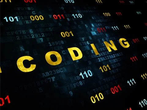 Programming concept: Coding on Digital background 스톡 일러스트