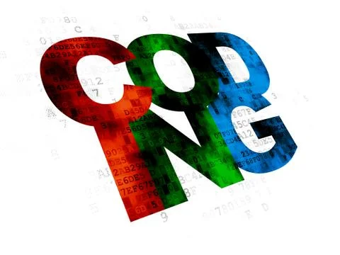 Programming concept: Coding on Digital background Stock-Illustration