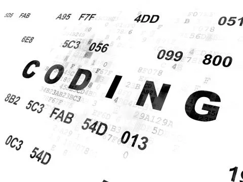 Programming concept: Coding on Digital background 스톡 일러스트