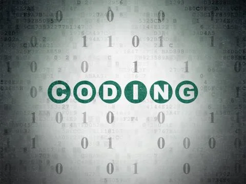 Programming concept: Coding on Digital Data Paper background 스톡 일러스트
