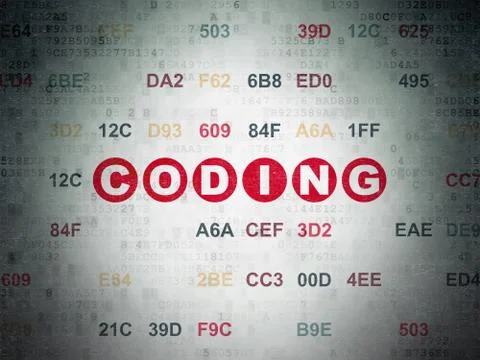 Programming concept: Coding on Digital Data Paper background 스톡 일러스트