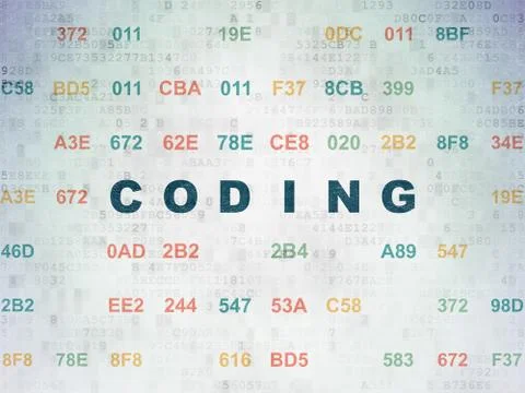 Programming concept: Coding on Digital Data Paper background 스톡 일러스트