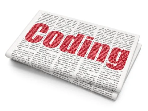 Programming concept: Coding on Newspaper background Stock-Illustration