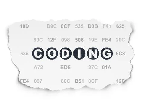 Programming concept: Coding on Torn Paper background Stock-Illustration