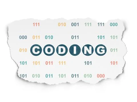 Programming concept: Coding on Torn Paper background Stock-Illustration