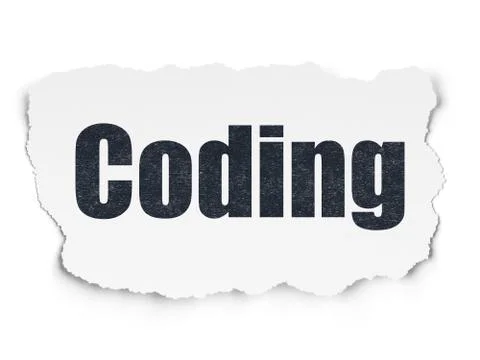 Programming concept: Coding on Torn Paper background Stock Illustration
