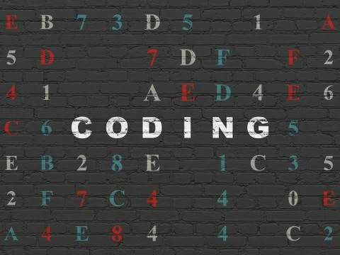 Programming concept: Coding on wall background 스톡 일러스트