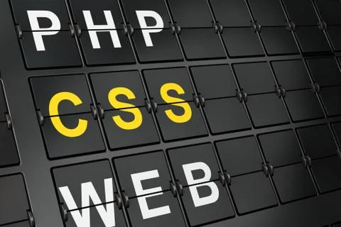 Programming concept: Css on airport board background 스톡 일러스트