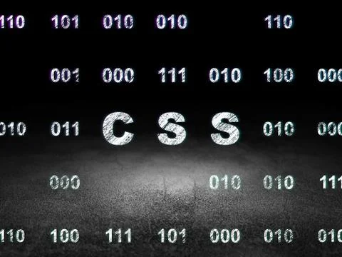 Programming concept: Css in grunge dark room Ilustración de archivo