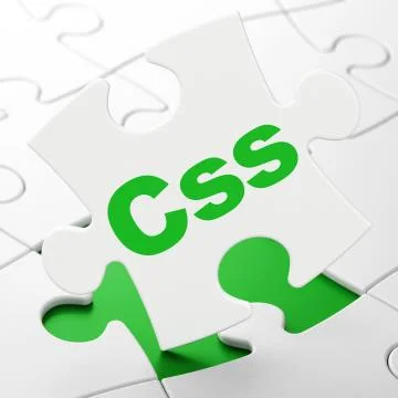 Programming concept: Css on puzzle background Illustrazione stock