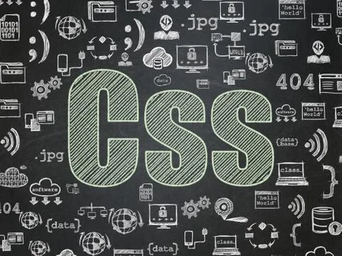 Programming concept: Css on School board background Stock Illustration