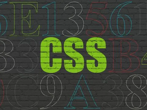 Programming concept: Css on wall background Stock-Illustration
