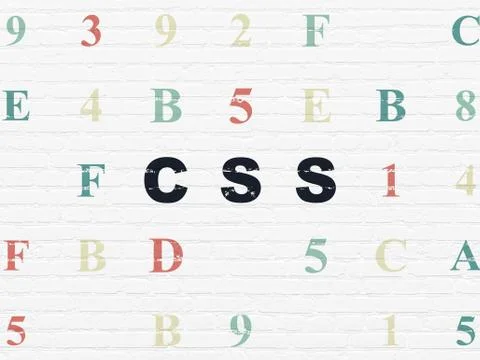 Programming concept: Css on wall background Stock Illustration