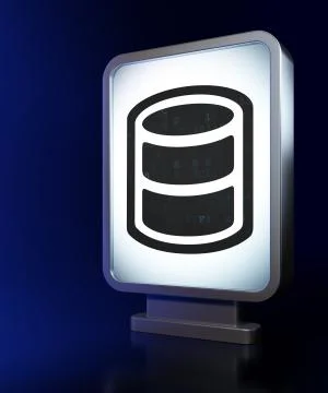 Programming concept: Database on billboard background イラスト素材