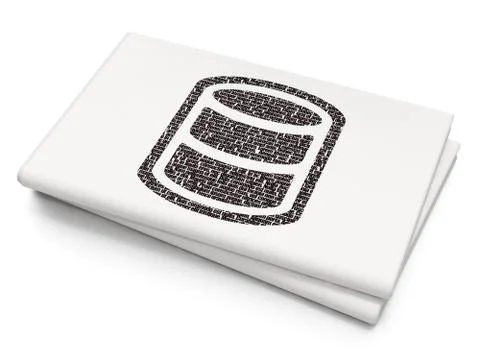 Programming concept: Database on Blank Newspaper background 스톡 일러스트