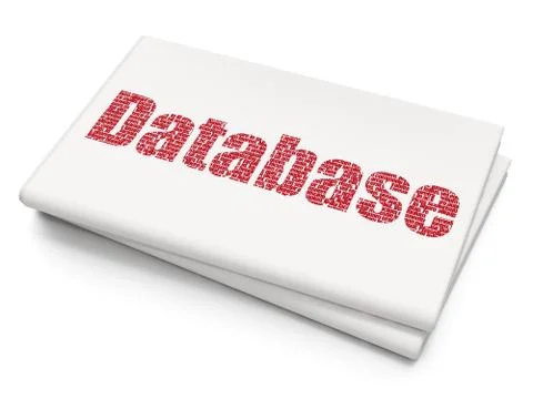 Programming concept: Database on Blank Newspaper background 库存插图