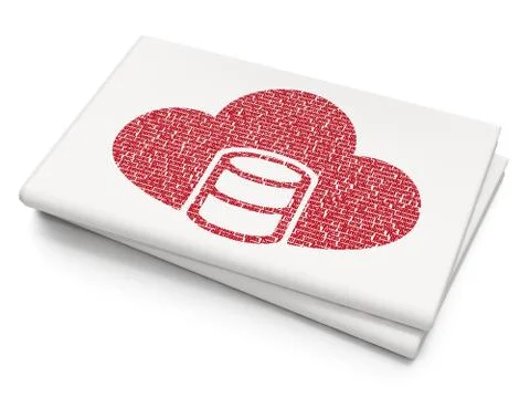 Programming concept: Database With Cloud on Blank Newspaper background Stockillustratie