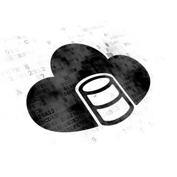 Programming concept: Database With Cloud on Digital background 库存插图