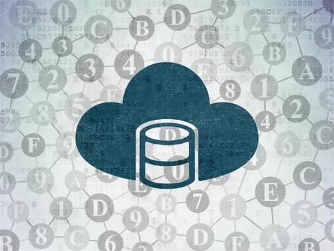 Programming concept: Database With Cloud on Digital Data Paper background イラスト素材