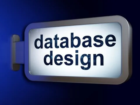Programming concept: Database Design on billboard background Stock-Illustration