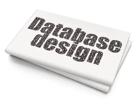 Programming concept: Database Design on Blank Newspaper background Stock-Illustration
