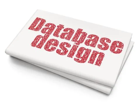 Programming concept: Database Design on Blank Newspaper background Illustrazione stock