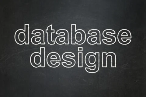 Programming concept: Database Design on chalkboard background Stockillustratie