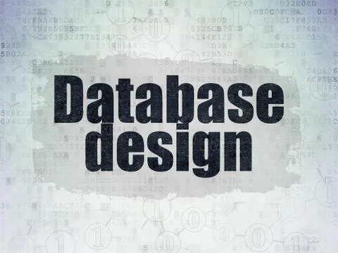 Programming concept: Database Design on Digital Data Paper background 스톡 일러스트