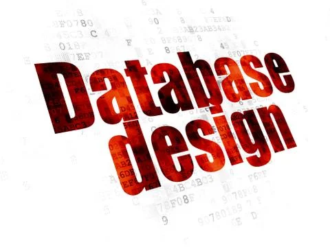 Programming concept: Database Design on Digital background 스톡 일러스트