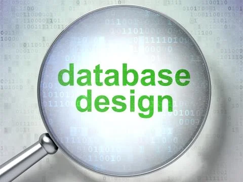 Programming concept: Database Design with optical glass 库存插图