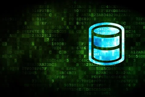 Programming concept: Database on digital background イラスト素材
