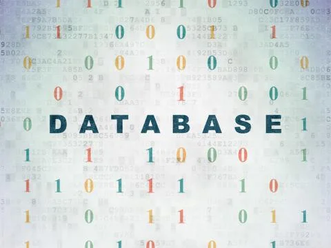 Programming concept: Database on Digital Data Paper background 库存插图