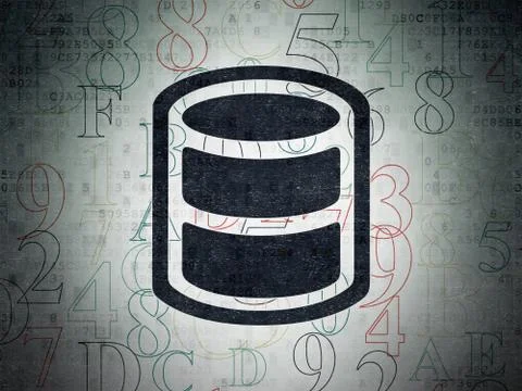 Programming concept: Database on Digital Data Paper background 스톡 일러스트