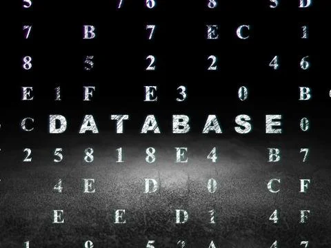 Programming concept: Database in grunge dark room Stock-Illustration
