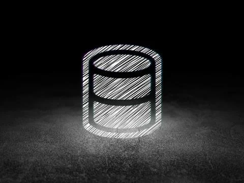 Programming concept: Database in grunge dark room Stock Illustration