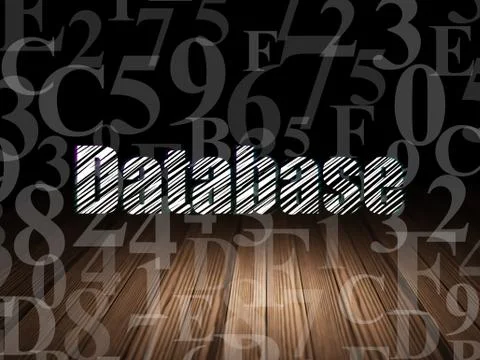 Programming concept: Database in grunge dark room Stock-Illustration