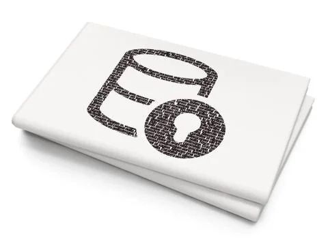 Programming concept: Database With Lock on Blank Newspaper background 스톡 일러스트