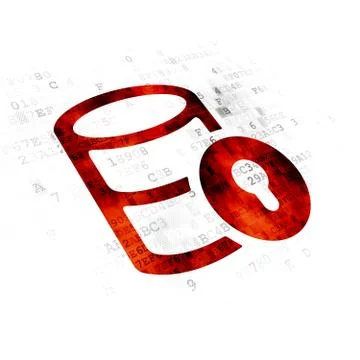 Programming concept: Database With Lock on Digital background Stock Illustration