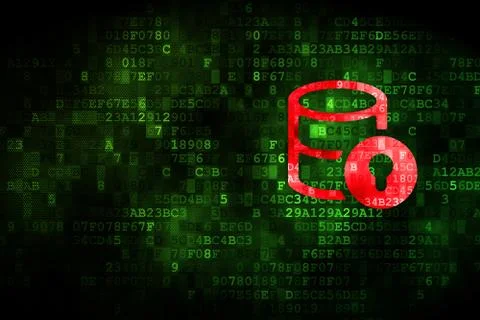 Programming concept: Database With Lock on digital background Illustrazione stock