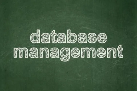 Programming concept: Database Management on chalkboard background イラスト素材