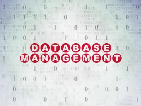Programming concept: Database Management on Digital Paper background 库存插图