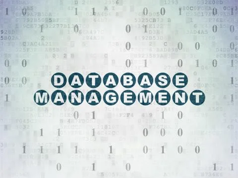 Programming concept: Database Management on Digital Paper background 스톡 일러스트