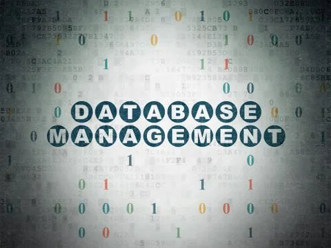 Programming concept: Database Management on Digital Data Paper background 스톡 일러스트