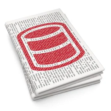 Programming concept: Database on Newspaper background Stockillustratie