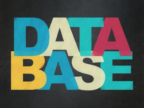 Programming concept: Database on School board background 스톡 일러스트