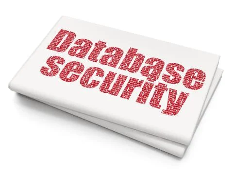 Programming concept: Database Security on Blank Newspaper background Illustrazione stock