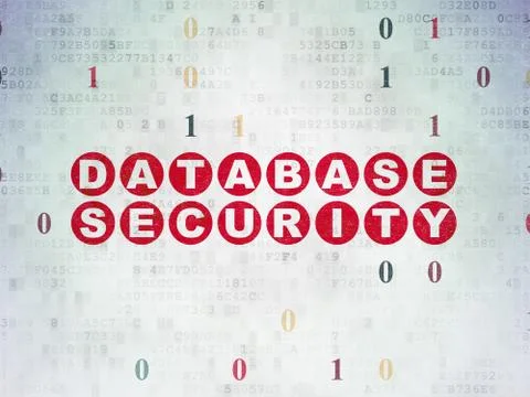 Programming concept: Database Security on Digital Data Paper background Illustrazione stock